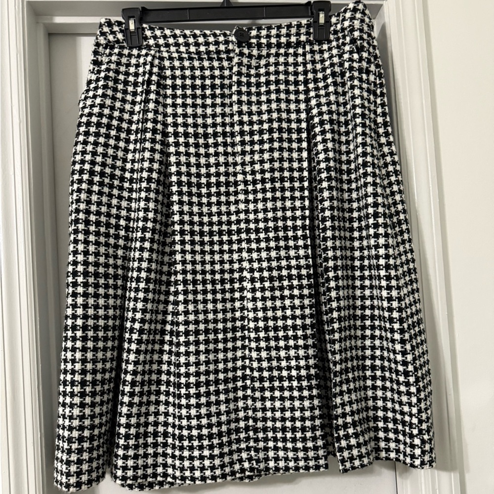 Who What Wear Houndstooth A-Line Midi Skirt